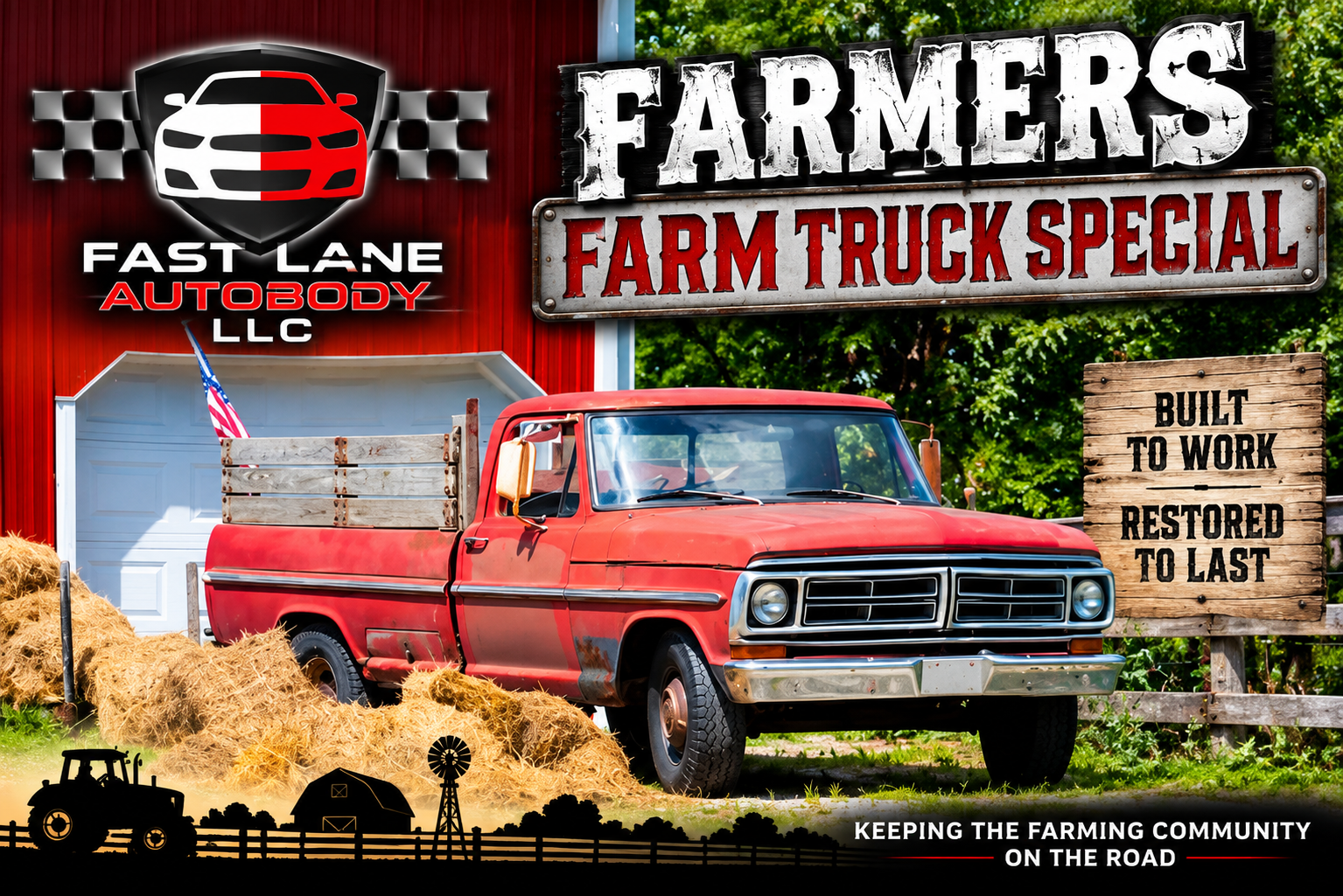 Farm pickup truck serving a rural community